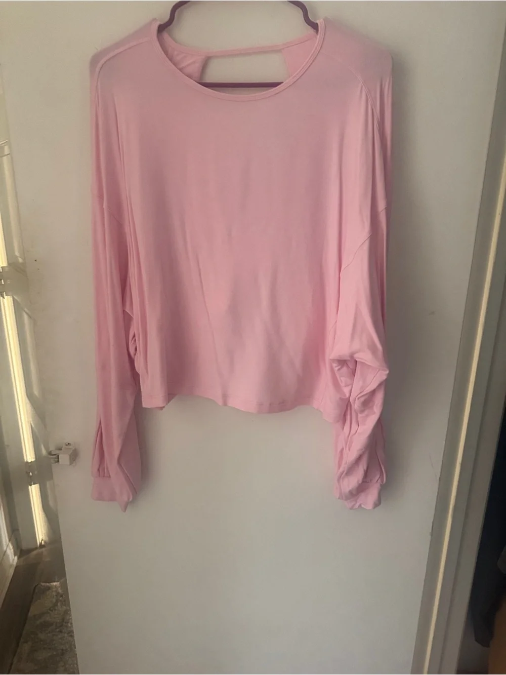 HALARA Light Pink Long Sleeve Scoop Neck Top